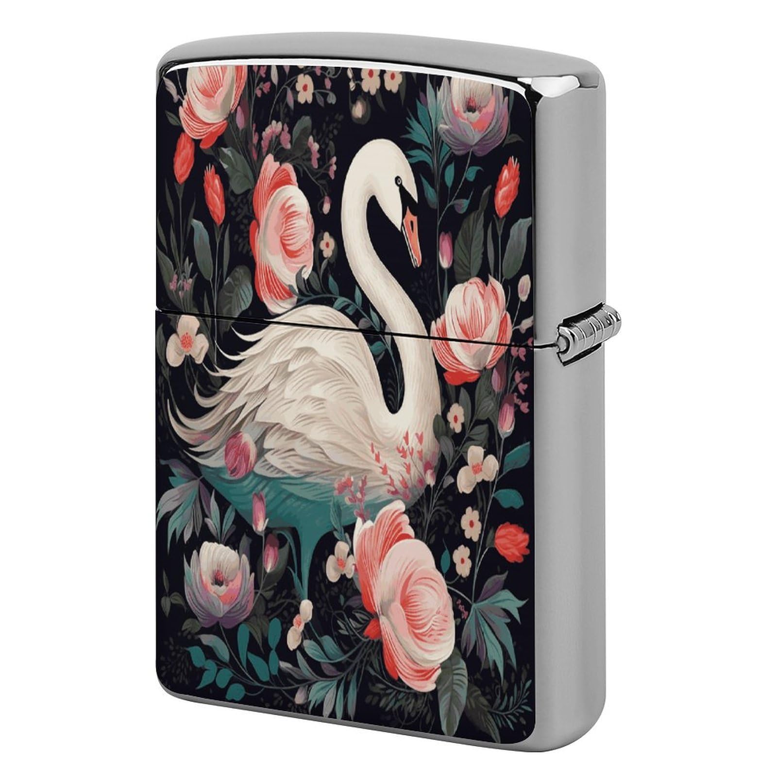 Fodpand Style Floral Swan Metal Lighter Case Cover Lighter Sleeve