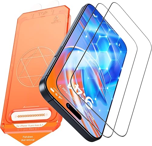 Vista 66 de Uyiton Protector de pantalla de privacidad para iPhone 13/13 Pro/14, vidrio irrompible, antiespía de 28° [cero burbujas], cobertura completa, Negro