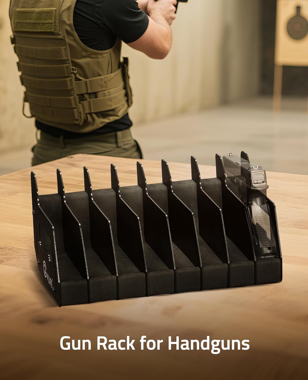 CVLIFE Pistol Rack for Gun Safe Handgun Rack Foam Pistol Holder for Gun Rack Cabinet Accessories Storage Organizer 8 Slots