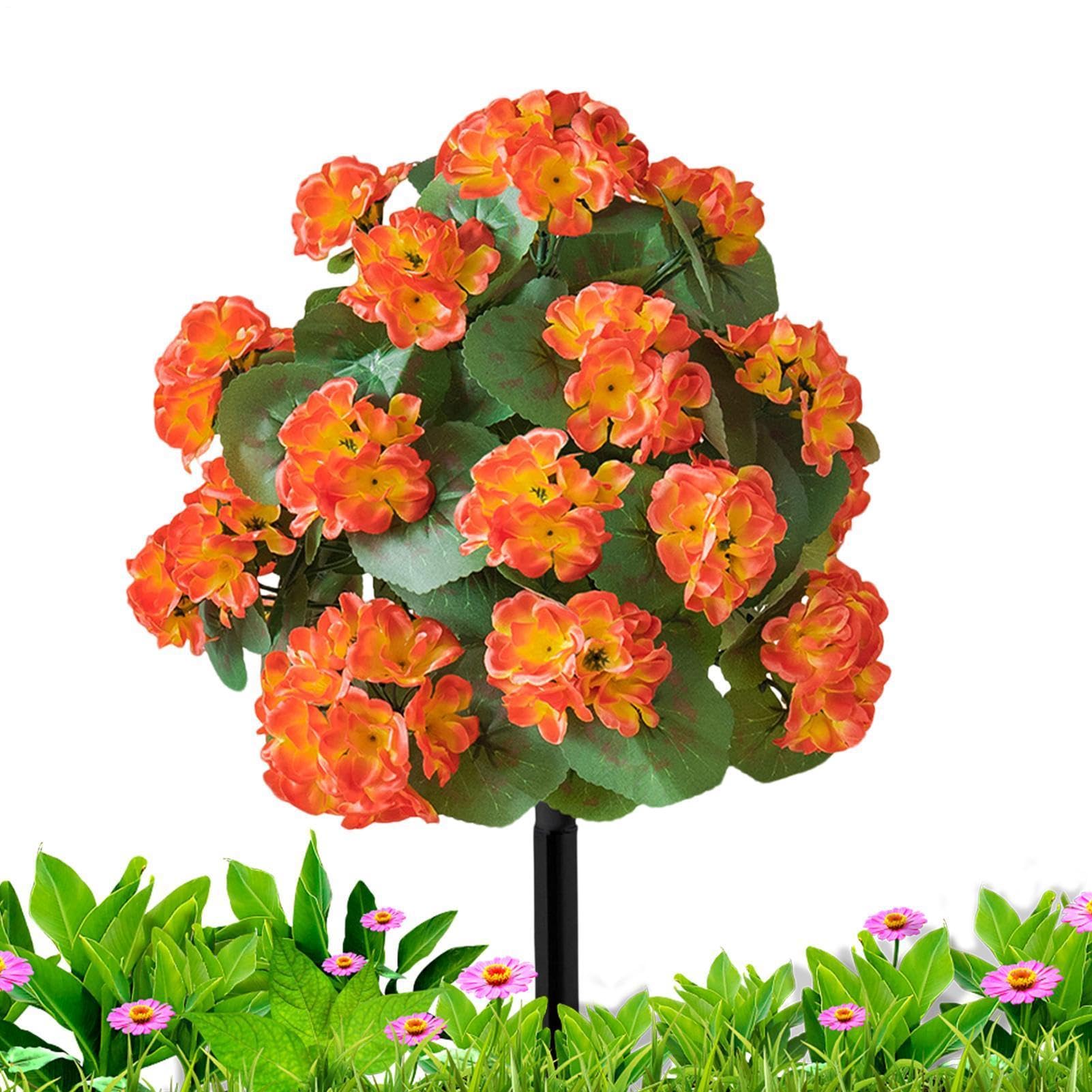 Fausses fleurs d'extérieur bégonia artificiel anti-UV avec piquets de fixation