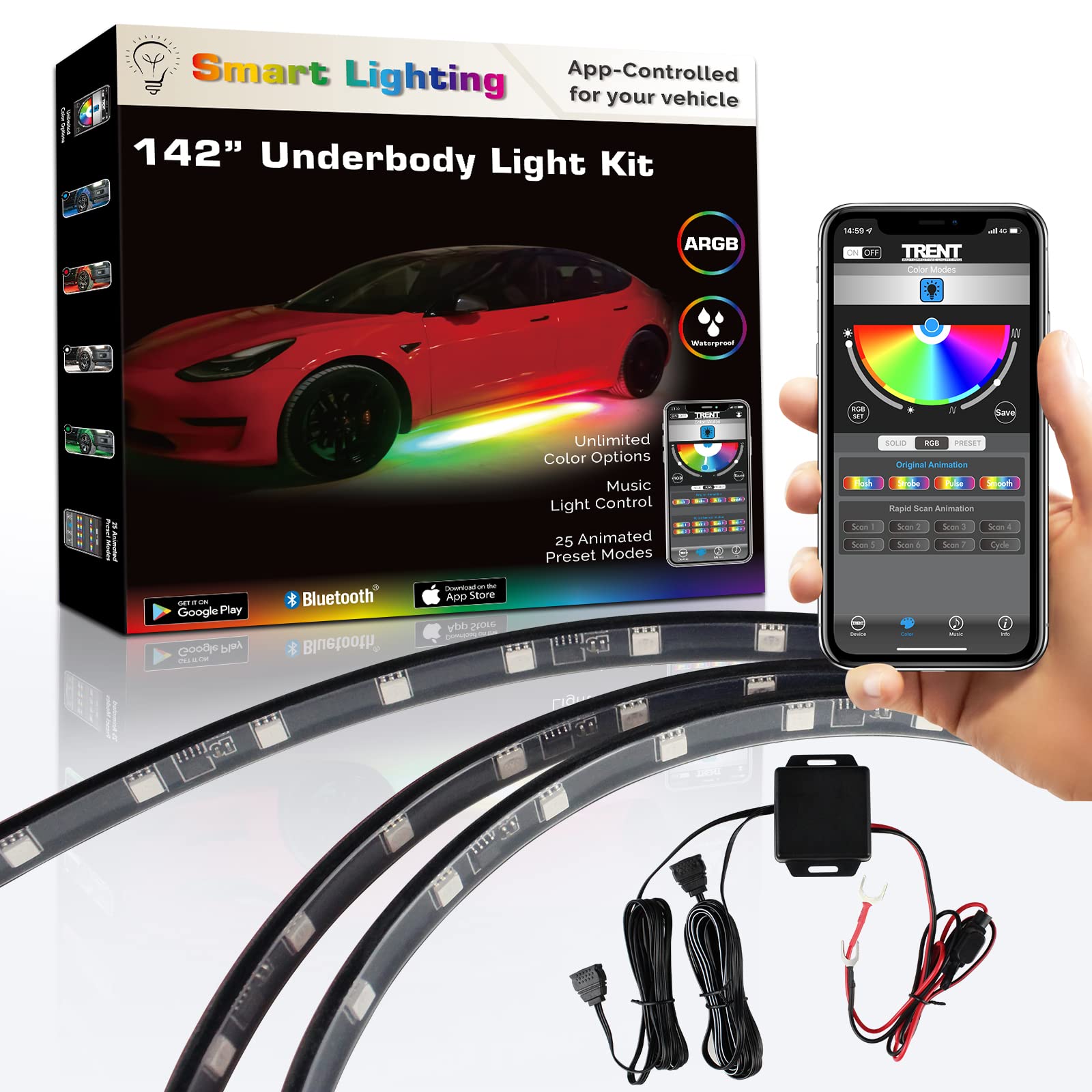 Buy SUMK Tesla Model Y Model 3 Car Underglow Led Lights Kit Exterior