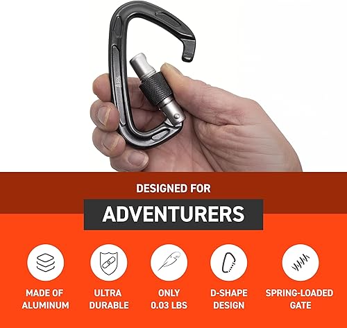 Miniatura 2 de S.O.L. Survive Outdoors Longer Mosquetón de utilidad con bloqueo 3.9 in - (Pack de 2)