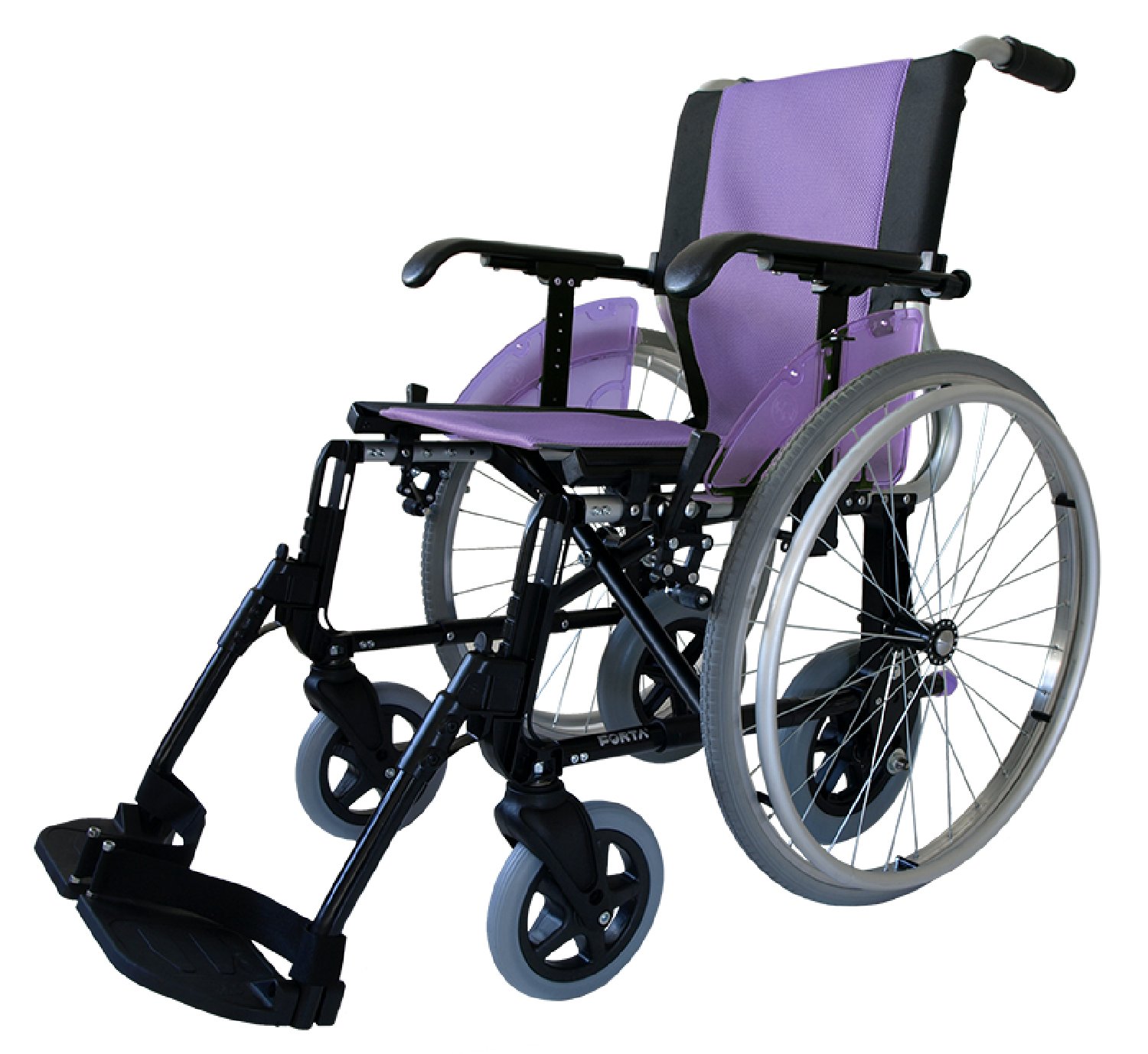 Silla de ruedas en aluminio FORTA LINE-DUO - Azul, 46 cm