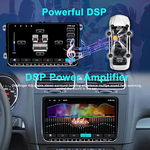 Miniatura 6 de Estéreo de coche Android para VW Passat Jetta Golf Skoda Tiguan EOS Polo Touran Seat 9 pulgadas doble DIN navegación GPS con cámara de respaldo 2+32