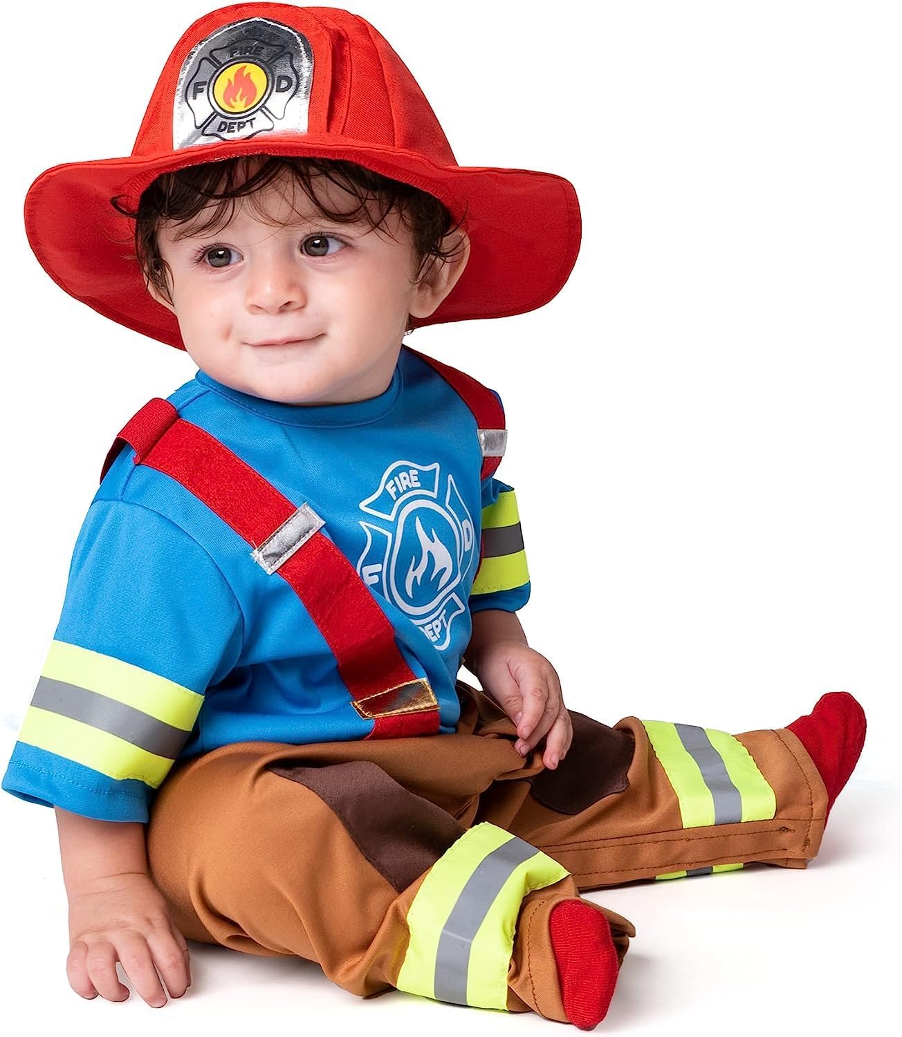 Halloween Toddler Firefighter Costume, Baby Fireman Costume for Infants Boys Halloween Dress Up Party