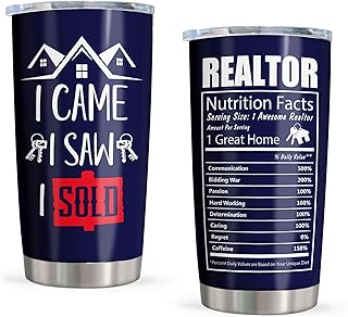 Christmas Realtor Gifts - Real Estate Agent & Closing Gifts for Women & Men, Realtor Supplies - 20oz Tumbler