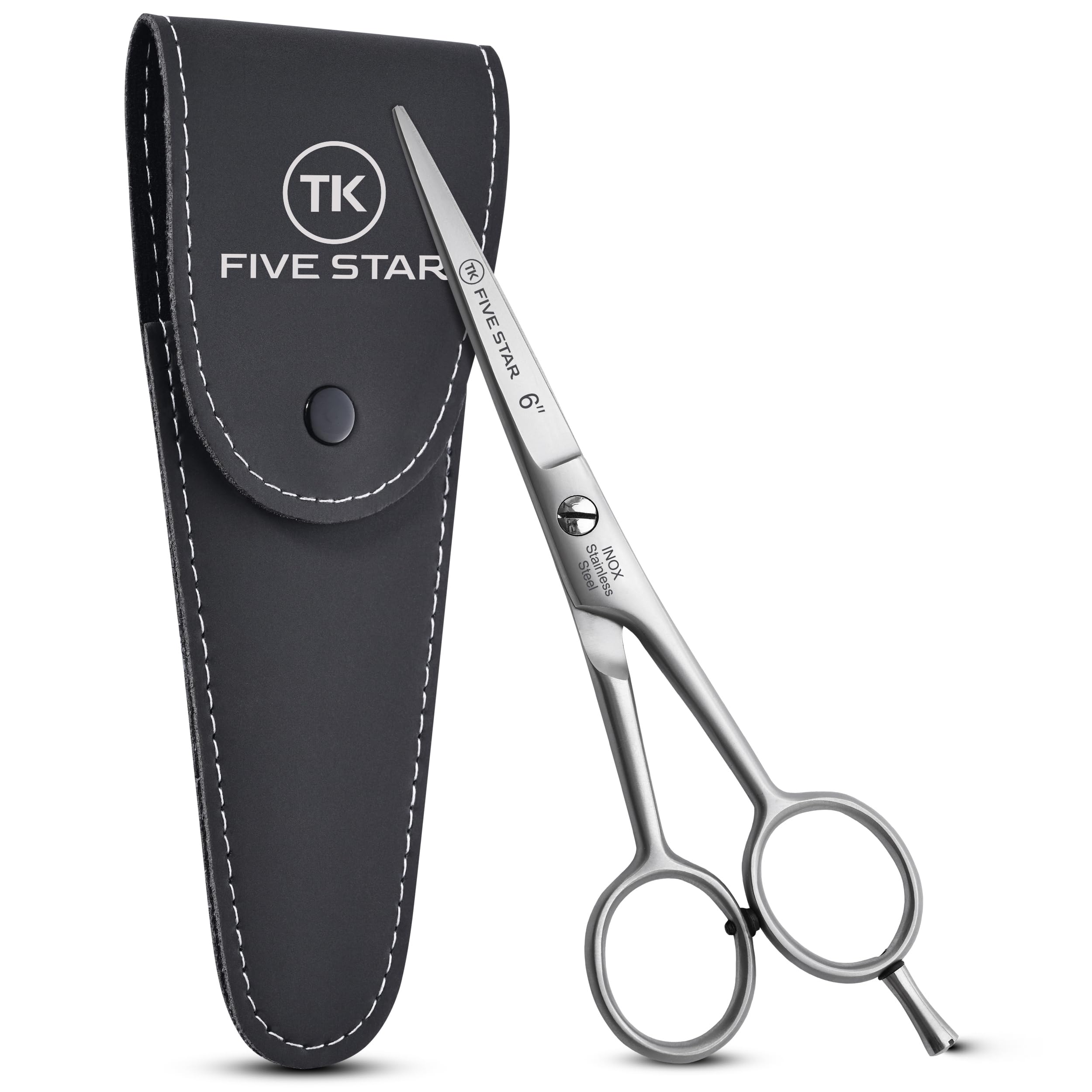 TK FIVE STAR Signature Professionelle 6 Zoll extra scharfe Friseurschere Haarschere Bartschere Haarschneideschere Rostfrei für Damen Herren Friseure und Kinder für kräftige sowie feine Haare