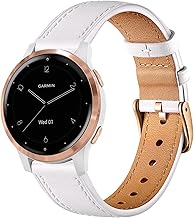 Genuine Leather Strap Compatible with Garmin Venu 2S/Venu 3S, Vivoactive 4S, Garmin Vivoactive 3S, 18 mm Bracelet for Fossil Women's Gen 5E 42 mm, Gen 6 42 mm, Fossil Q Venture Gen 3/Gen 4