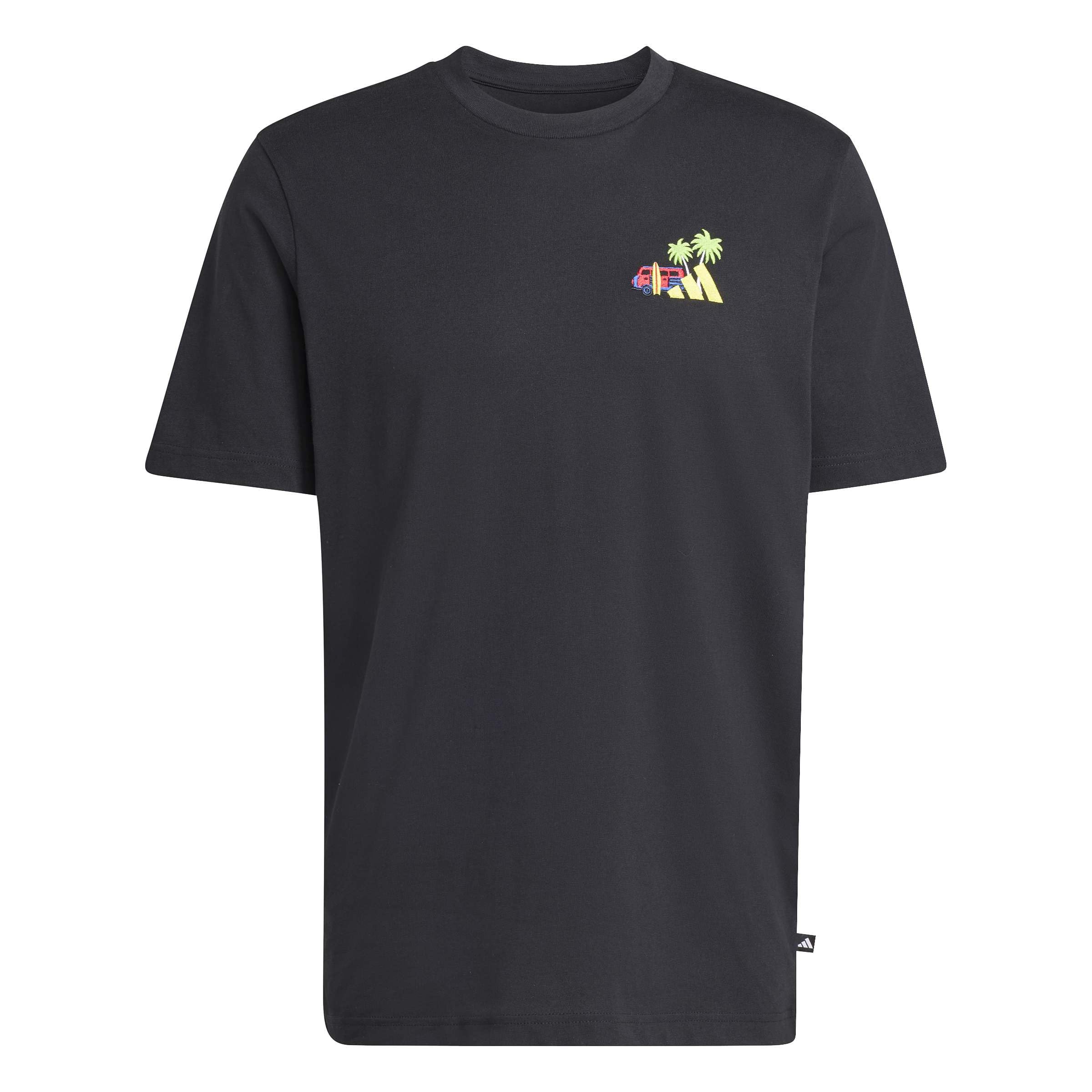 adidas Men's MINI Embroidery Surfing Graphic T-Shirt, Black, XS