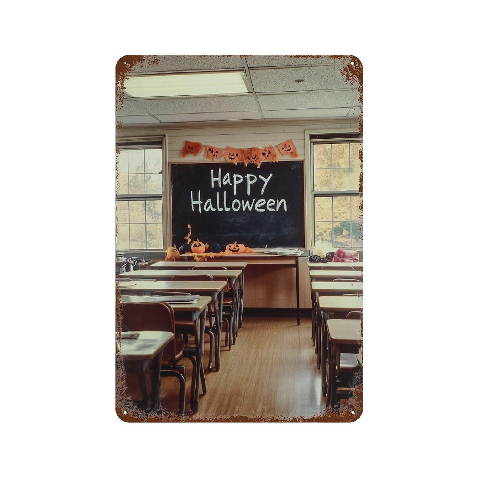 xiaoxiaoshen Happy Halloween Wall Decor Art Metal Tin Poster Modern Home Decor Art Home Bar Shop Decorations Vintage Sign 30x20cm