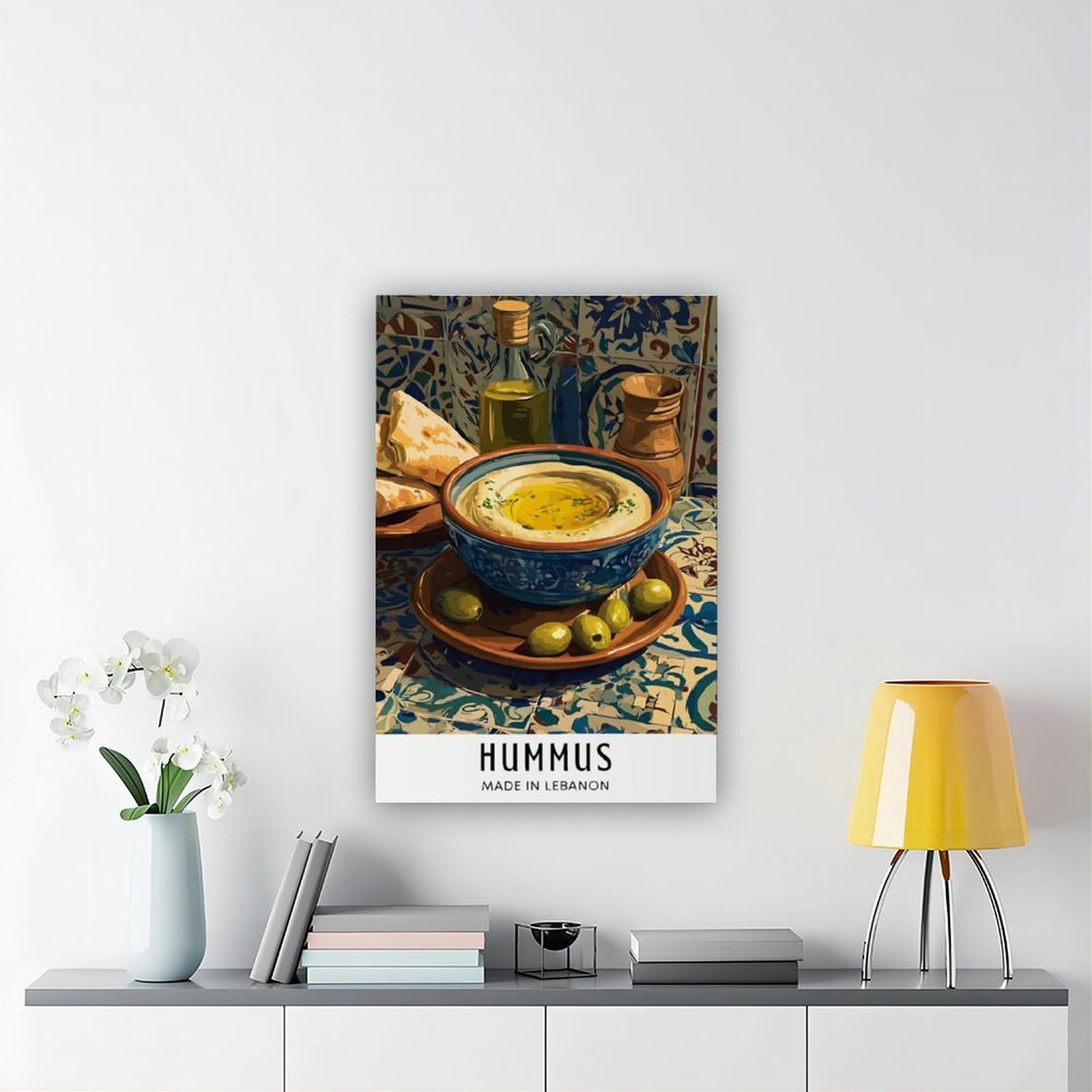 Hummus-Poster, Leinwand-Poster, Wandkunst, Dekordruck, Gemälde für Wohnzimmer, Schlafzimmer, Dekoration, 50,8 x 76,2 cm (L x B)