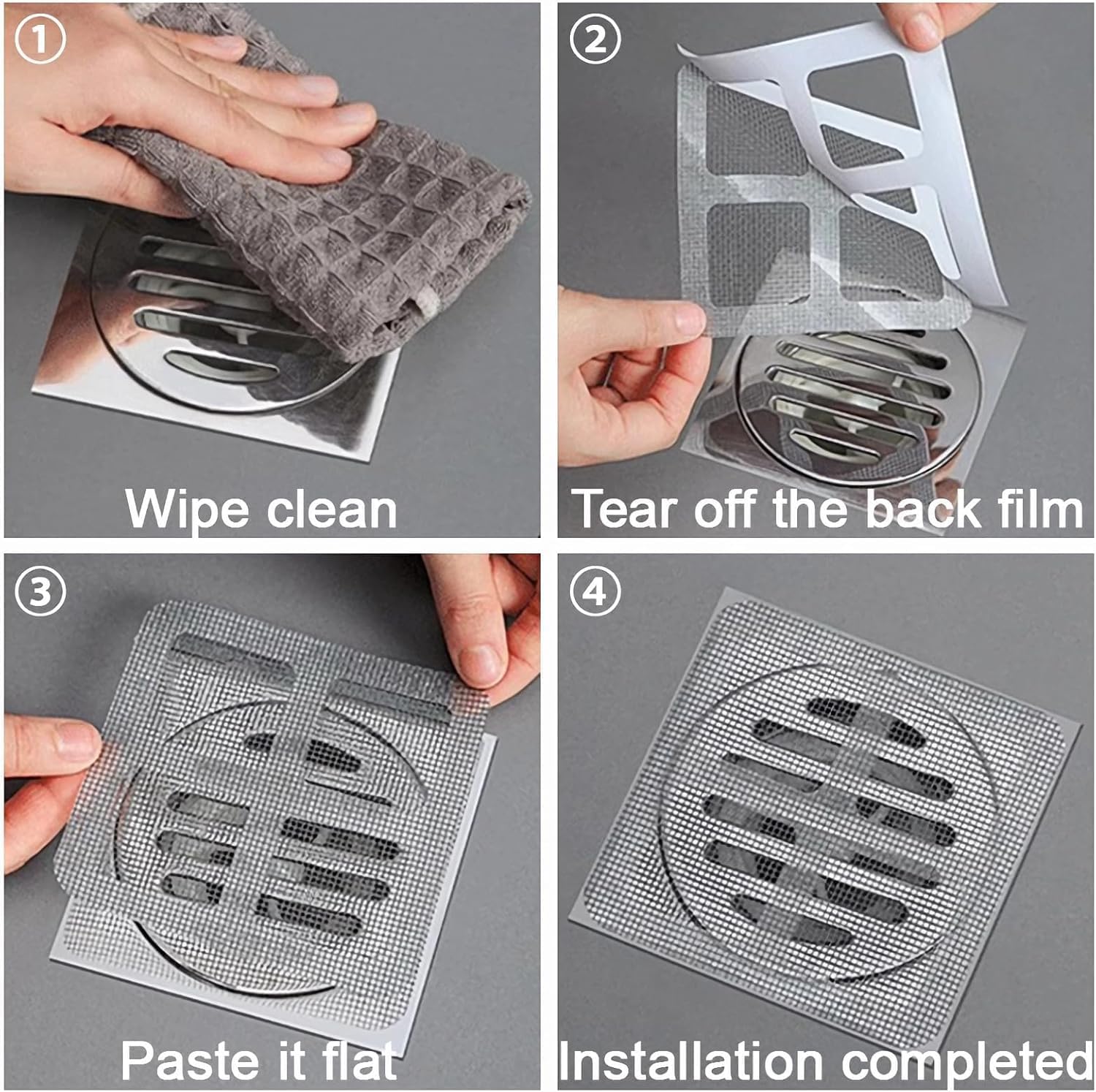 KESI 10 Pcs Drain Sticker Hair Catcher for Bathroom, Kitchen Sink & Shower – Anti-Clogging Silicone Drain Cover – Reusable, Waterproof Filter Net – Prevents Hair & Waste Blockage - Image 6 thumbnail