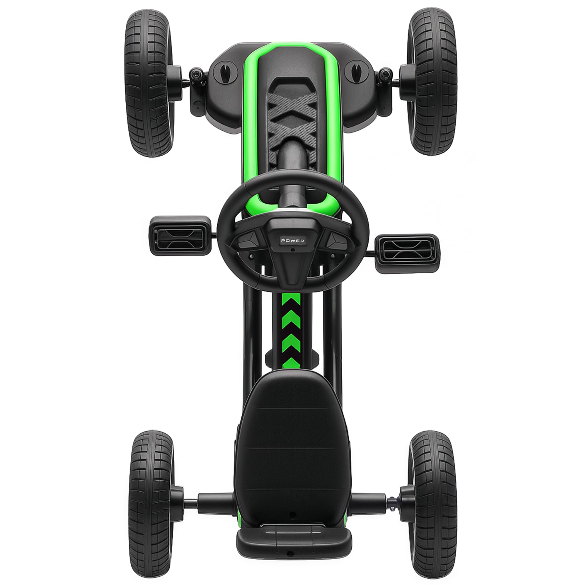 AIYAPLAY Kart Pedales, Go Kart con Ruedas Antideslizantes de EVA, Marco Metálico, Carga 30 kg, para Niños y Niñas de 2-5 Años, Verde