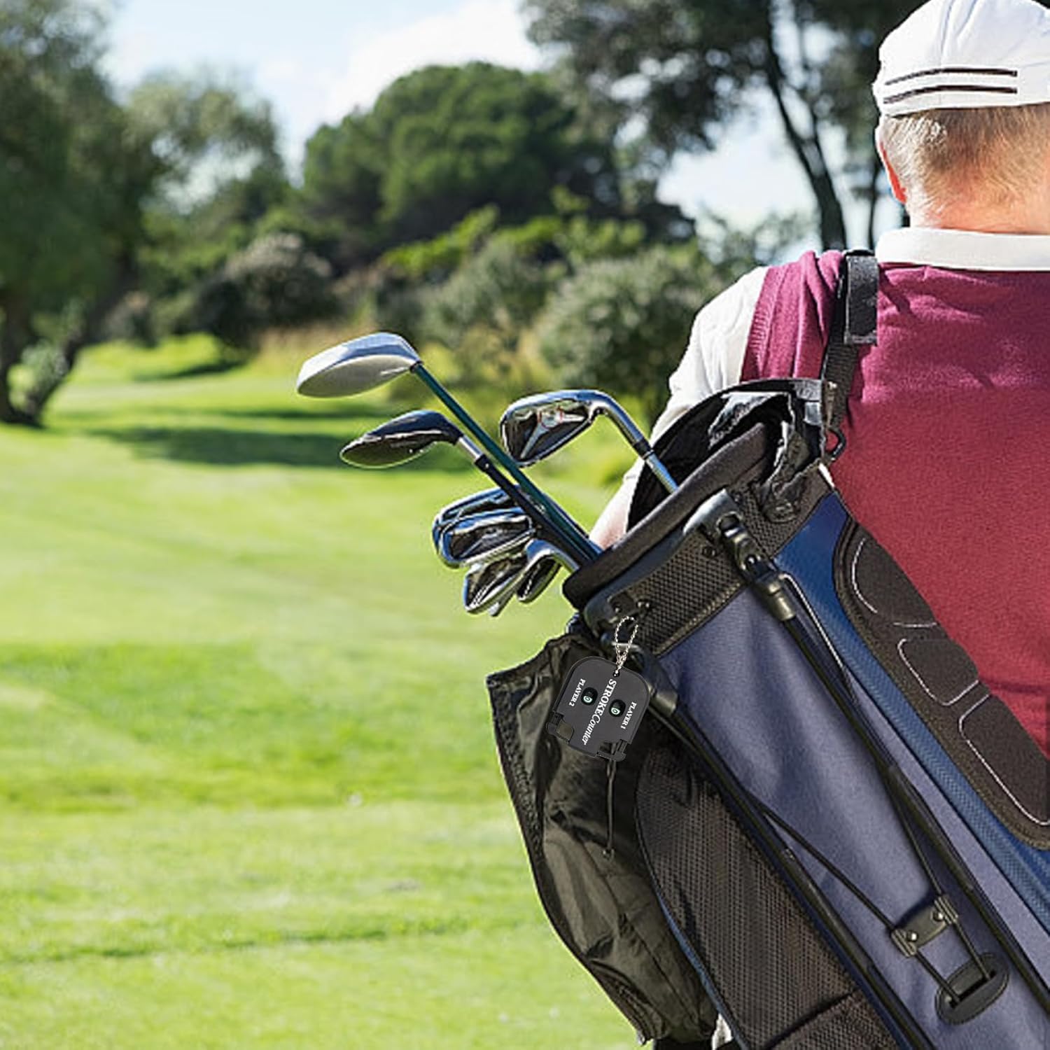 2 sztuki liczników punktów golfowych, licznik uderzeń, licznik uderzeń graczy golfowych, przenośny licznik uderzeń, do golfa score z łańcuchem do kluczy, licznik wyników