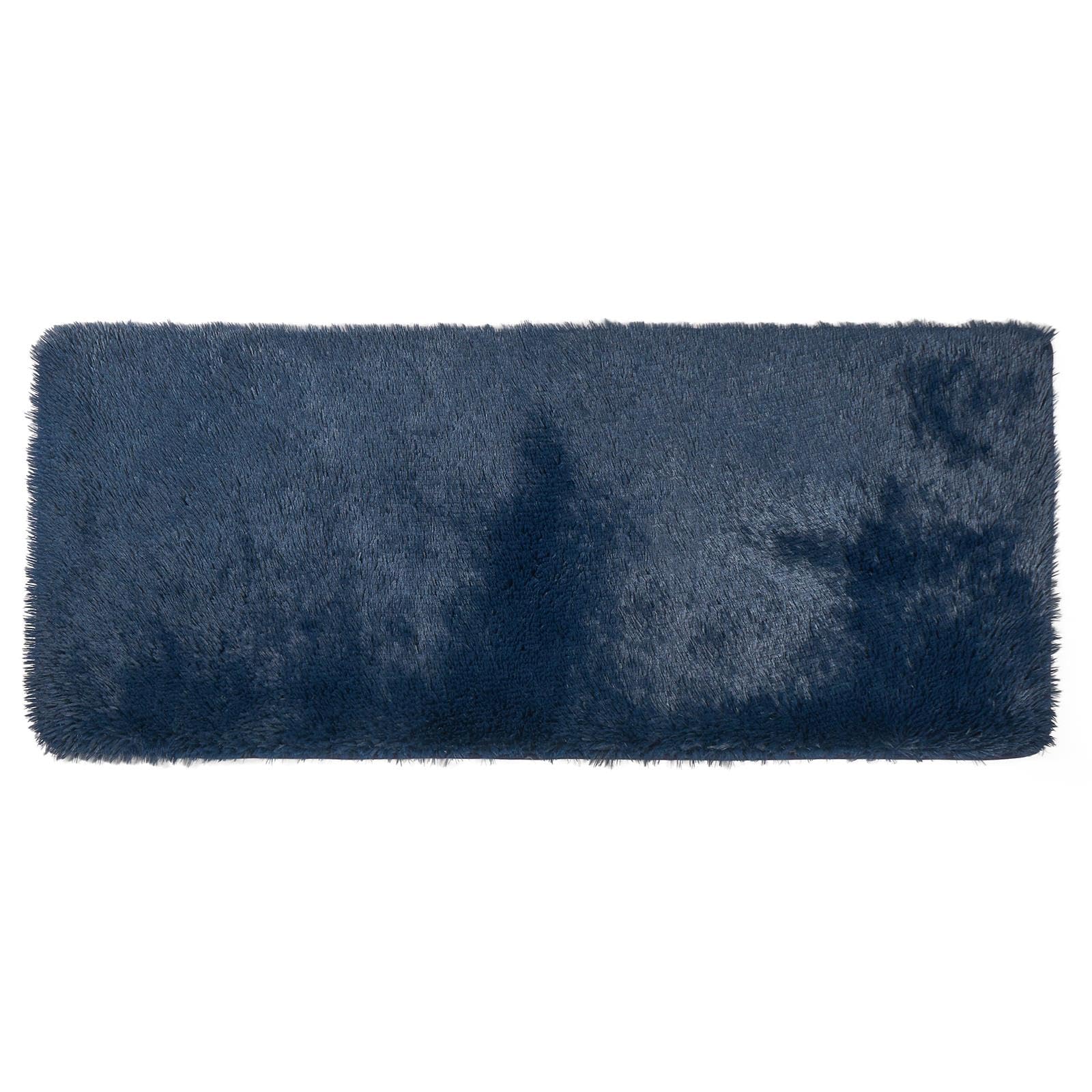 Sienna Runner Rugs for Hallway Non-Slip, Soft Fluffy Rugs for Bedroom Living Room Modern Shaggy Hallway Runner Non-Shedding Thick Pile Area Rug, Navy Blue - 60 x 150cm