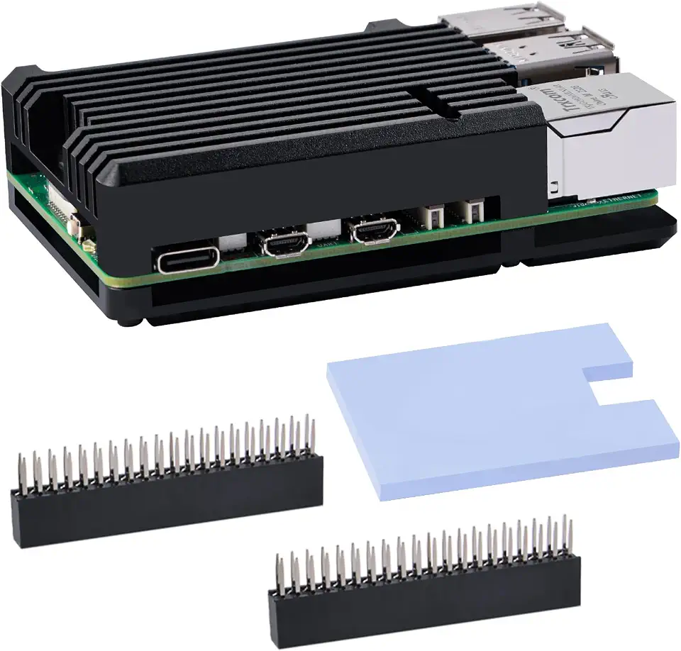 Geekpi Heatsink Case for Raspberry Pi 5, Raspberry Pi 5 Aluminum Passive Cooling Case Heat Dissaption Metal Case for Raspberry Pi 5 8GB/4GB
