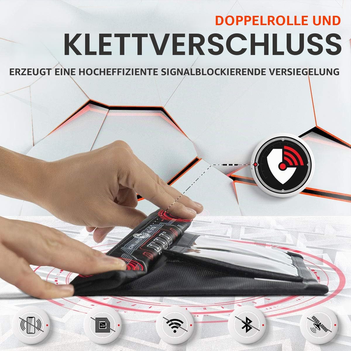 Mission Darkness Faraday-Tasche ohne Fenster für Handys (4er-Pack) // Signalblockierende Tasche verhindert Hacking Tracking Spionage, Geräteabschirmung für Strafverfolgung, Militär, Digitale Forensik