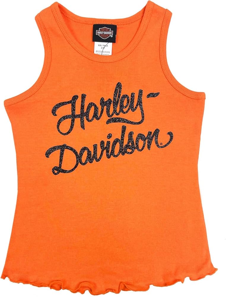 Harley-Davidson タンクトップ Amazon.com: Harley-Davidson Big Girls' Glittery Rib Racerback