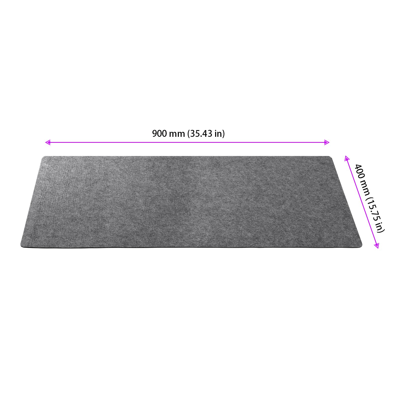2 Alfombrillas de Escritorio de Fieltro 90x40 cm Antideslizante, Tapete Grande para Ratón y Teclado, Protector de Mesa para Oficina, Hogar y Gaming