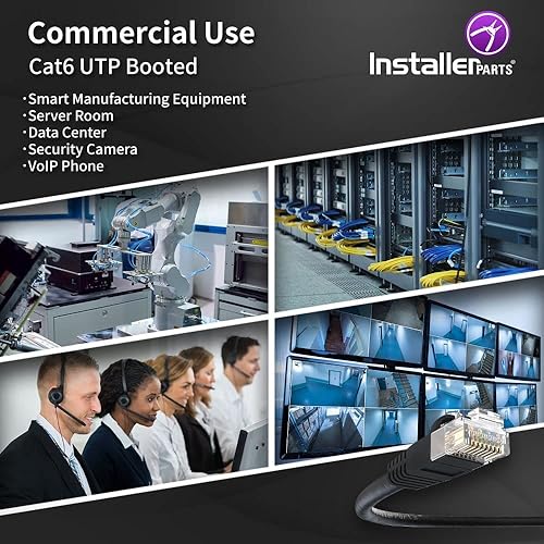 Miniatura 4 de InstallerParts - Cable Ethernet CAT6 Cable UTP con bota de plástico moldeada serie profesional  10 GigabitSeg RedCable de Internet de alta