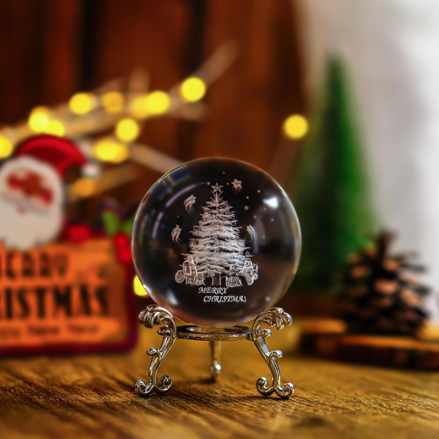 3D Glass Christmas Tree Figurine...