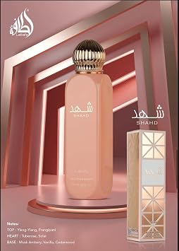 Lattafa Shahd Floral, Solar, Musky, Sweet All Over Spray Long-Lasting Fragrance for Unisex, 5.07 Ounce / 150 ml