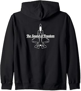 F-35 Lightning II Military Jet Noise Sound of Freedom Art Zip Hoodie