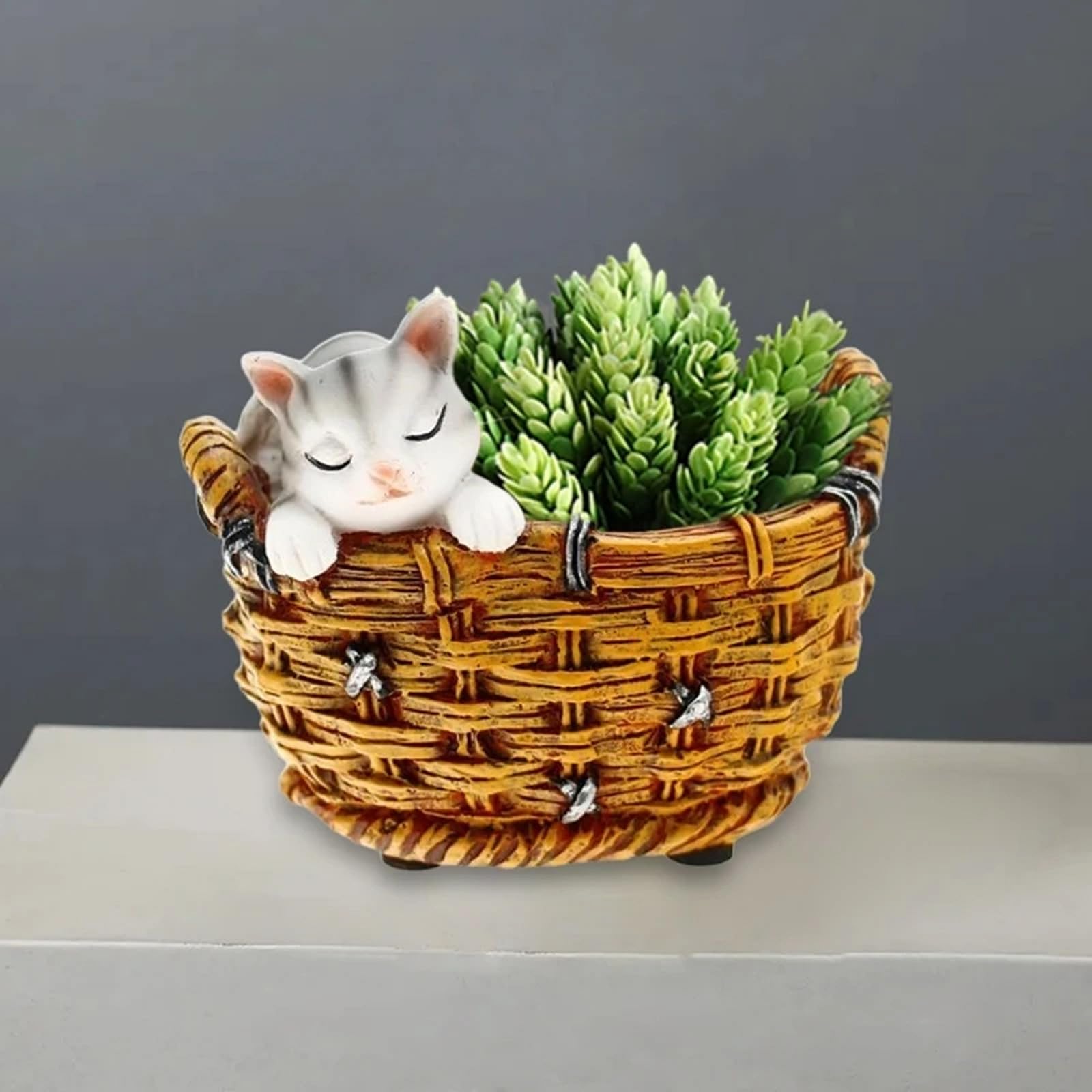 NINEXY Woven Flower Basket Flower Pot Silicone Mold Succulent Planter Vase Concrete Mold Candle Jar Plaster Epoxy Resin Cement Clay Mould