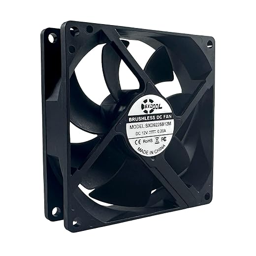 92mm IP68 Waterproof Fan, 92 x 92 x 25mm 12V DC Potted Brushless Cooling Fan, 59 CFM, Dual Ball Bearing, SXD9225B12M