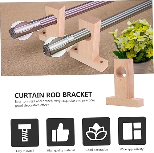 Miniatura 3 de Cabilock Soporte de poste romano Armario de madera, estantes de madera, base de madera, soporte de extremo de madera, soportes de varillas de