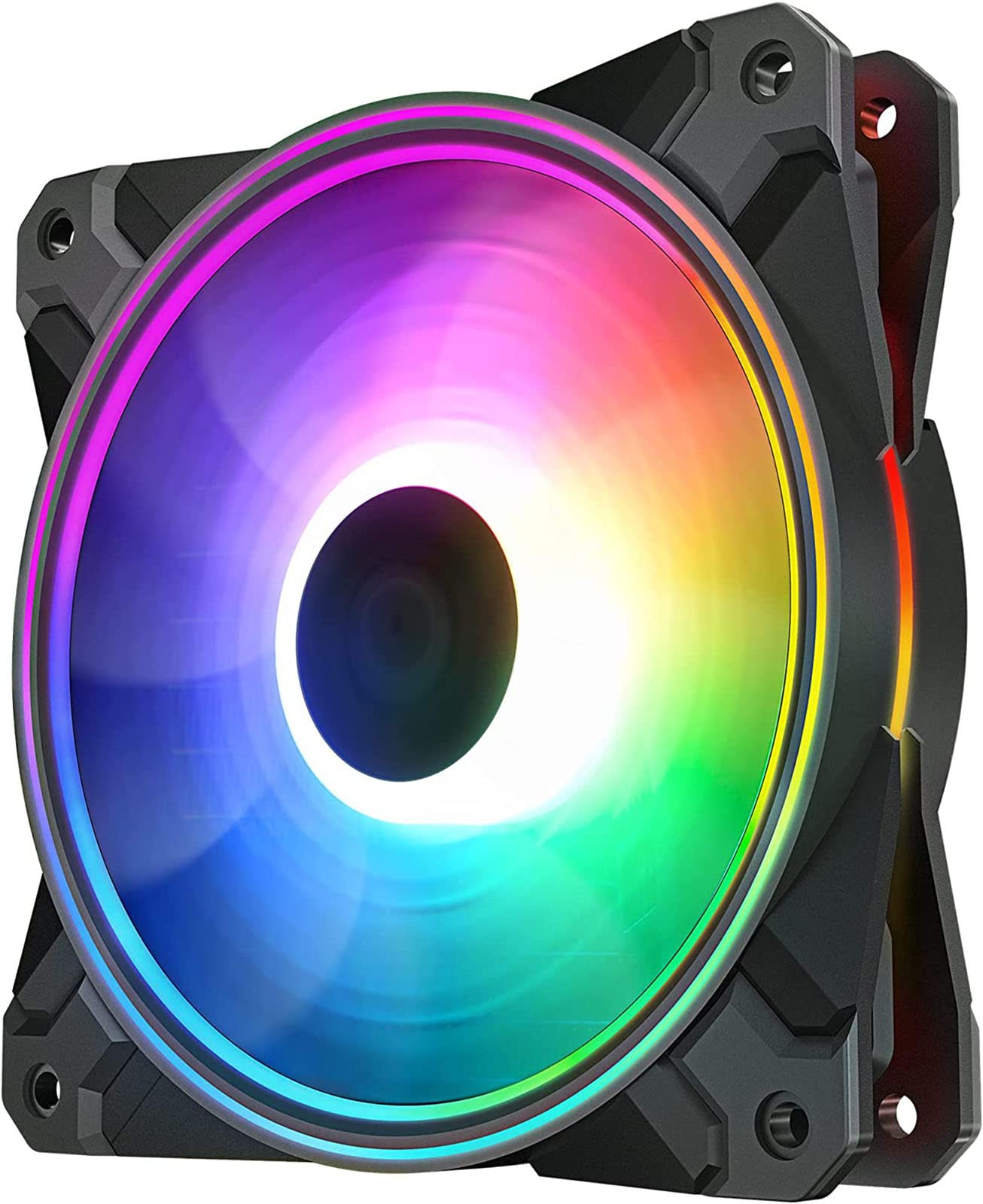 EZDIY-FAB Moonlight - Ventilador De Carcasa RGB De 120 Mm Con 10 Puertos X Y Mando A Distancia, Placa Base Aura SYNC, Control De Velocidad, Ventilador