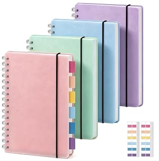 Small Spiral Notebooks 5x7 in College Ruled, Spiral Journal Notebook | Waterproof Mini Notebooks for Nurses, 50-Sheet 100-Page, Work Notebook with 60 Index Tabs for Home Office School (Style 3)