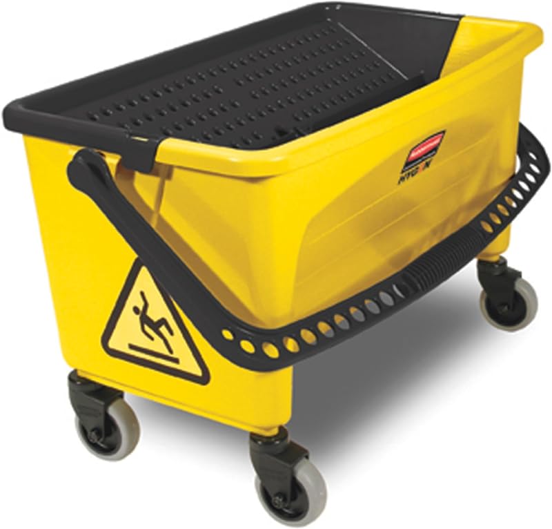 HYGEN Microfiber Mop Bucket with Press Wringer, 26", Yellow, for Janitorial/Professional Cleaners and Heavy-Duty Industrial Mopping/Wringing/Cleaning