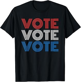 Vote Vote Vote Red White Blue Retro Election Simple Design T-Shirt