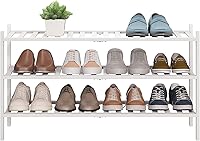 Vista 24 de BMOSU Zapatero extendido de bambú de 2 niveles de alta calidad, apilable, organizador de almacenamiento para pasillo, armario, sala de estar, Bambú