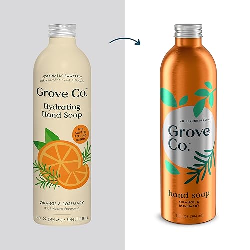 Miniatura 2 de Grove Co. Recambios de jabón de manos de gel hidratante (3 x 13 onzas líquidas) sin plástico, juego de recambio de limpiador de manos líquidas, deja