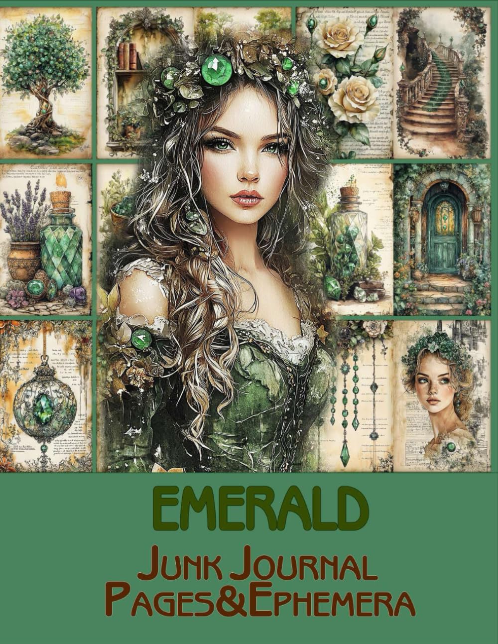 Emerald Junk Journal Pages & Ephemera: for Scrapbooking, Collage and Paper Crafts, Art Journaling