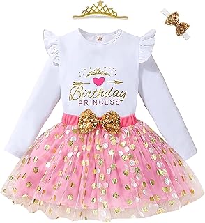 Toddler Kids Baby Girls Birthday Princess Outfits Dress Vest Tank Top Dot Mesh Tutu Skirt - Buy now