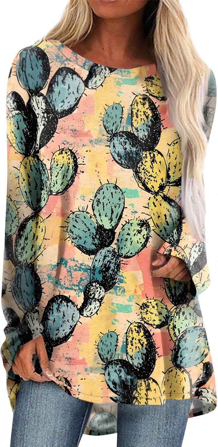 Fall Clothes for Women 2025 Boho Floral Tunics Long Sleeve Tops Womens Trendy Blouse Shirts Basic Casual Tops