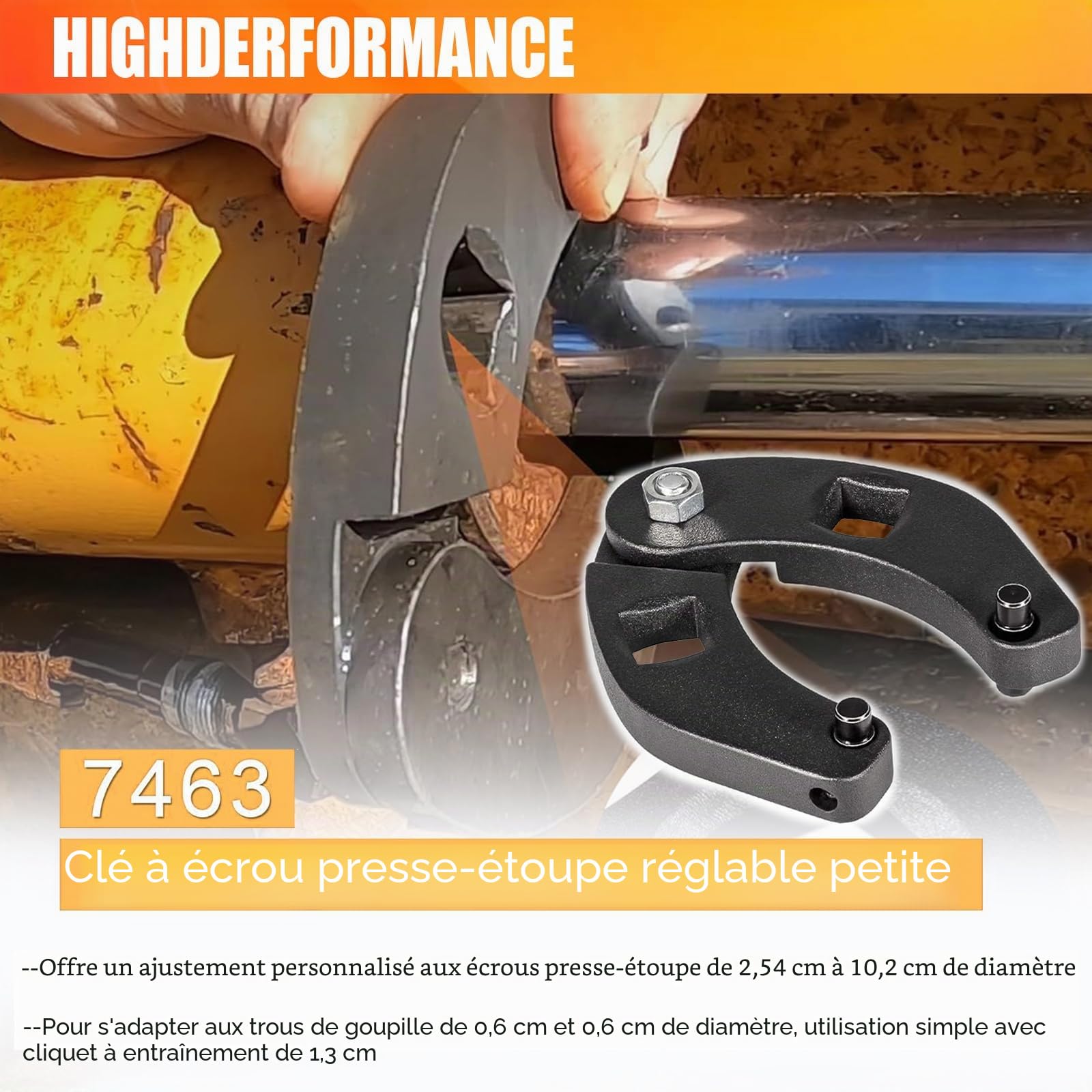 Clé à douille réglable en 2 parties, grandes et petites, grandes et petites, clé à vis réglable, convient pour les cylindres hydrauliques, les automobiles