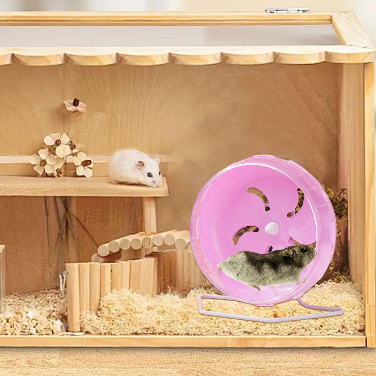 PENIKOKO Hamster Laufrad Transparent - Leise, 14cm Für Zwerghamster & Mäuse