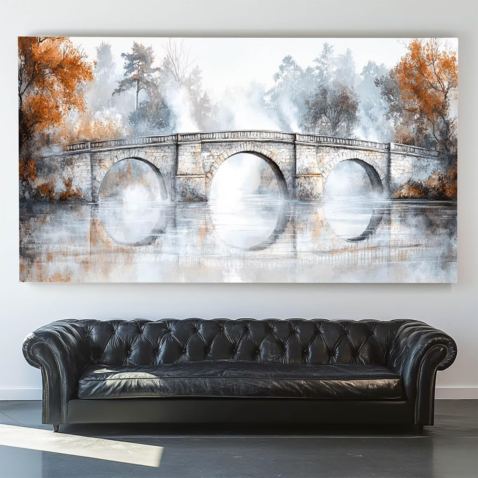 Pintar por Numeros Adultos Árbol, Pintar por Numeros Niños Kit Manualidades Adultos Puente Cuadros para Pintar por Numeros Pintura Acrílico, Cuadros Decorativos Regalos Para Mujer 80X160cm 7w-6-5