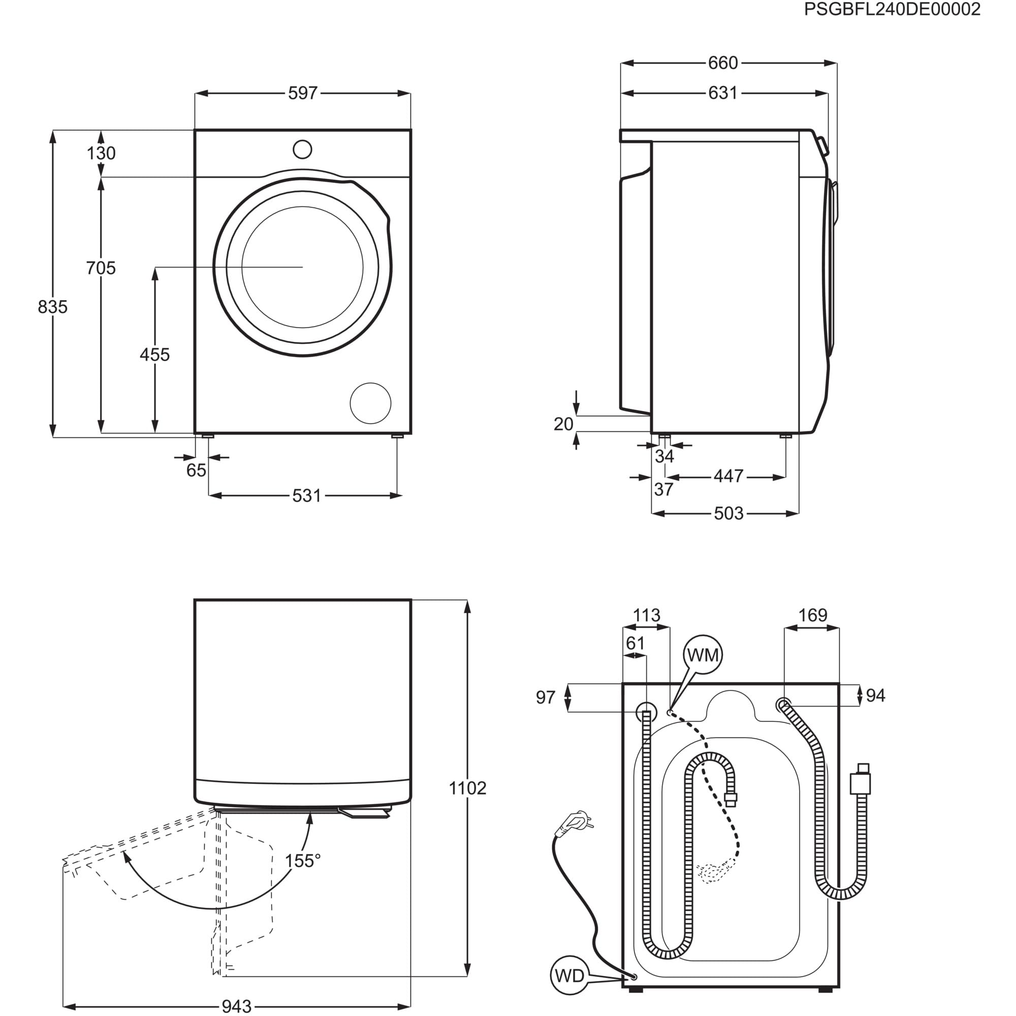 AEG WiFi Waschtrockner, 11 kg Waschen, 7 kg Trocknen, D/A-10%, Serie 8000 PowerCare – Faserschonendes Waschen und Trocknen, AutoDose - Präzisionsdosierung von Waschmittel, 1600 U/min, LWR8D80610