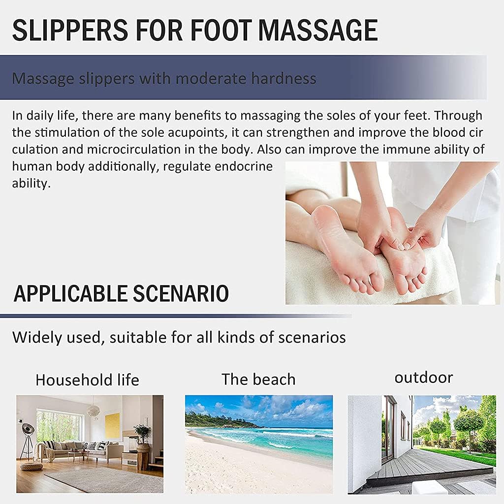 Acupressure Reflexology Massage Slippers Sandals for Men & Women Relief Plantar Fasciitis Sandals, Boost Circulation Improves Massage Therapy for Men Women Health(Size:8.5-9 Men,Color:Gray)