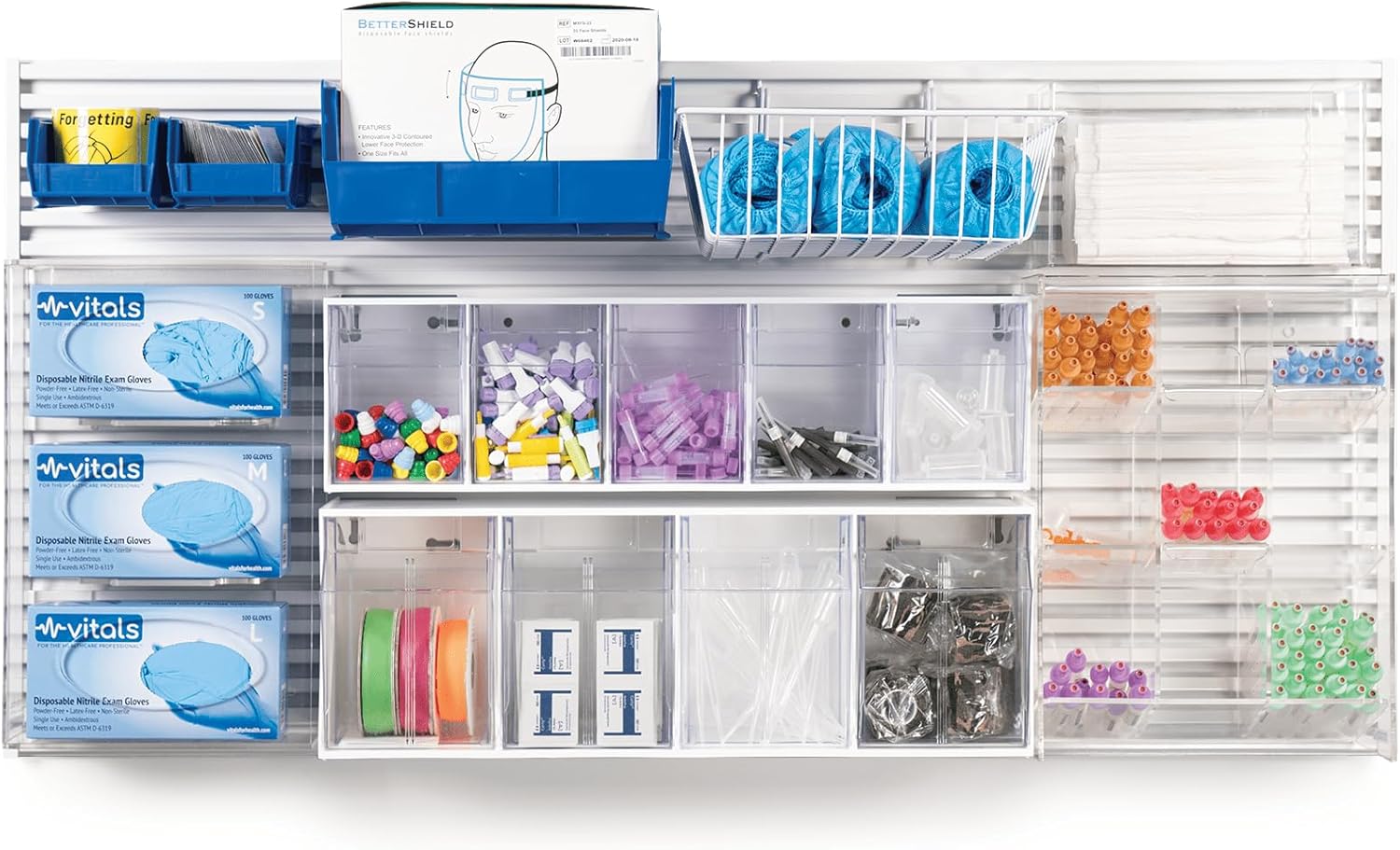 Labwall Lab Organization Bundle with Wire Basket and Accessories (13 items)