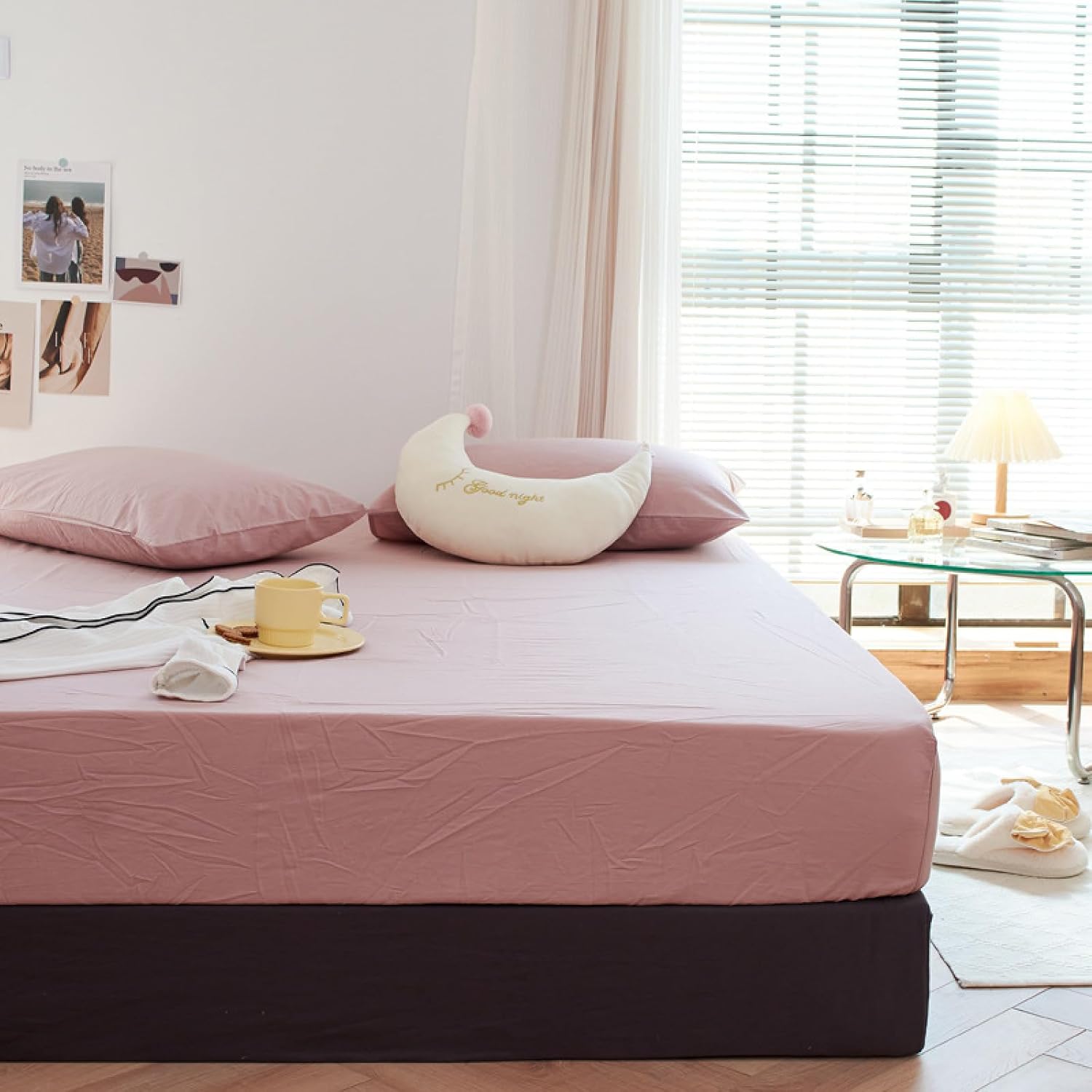 FOREPOTY Box Spring Bed or Topper, Pure Cotton Bedding Set, Flat Sheet