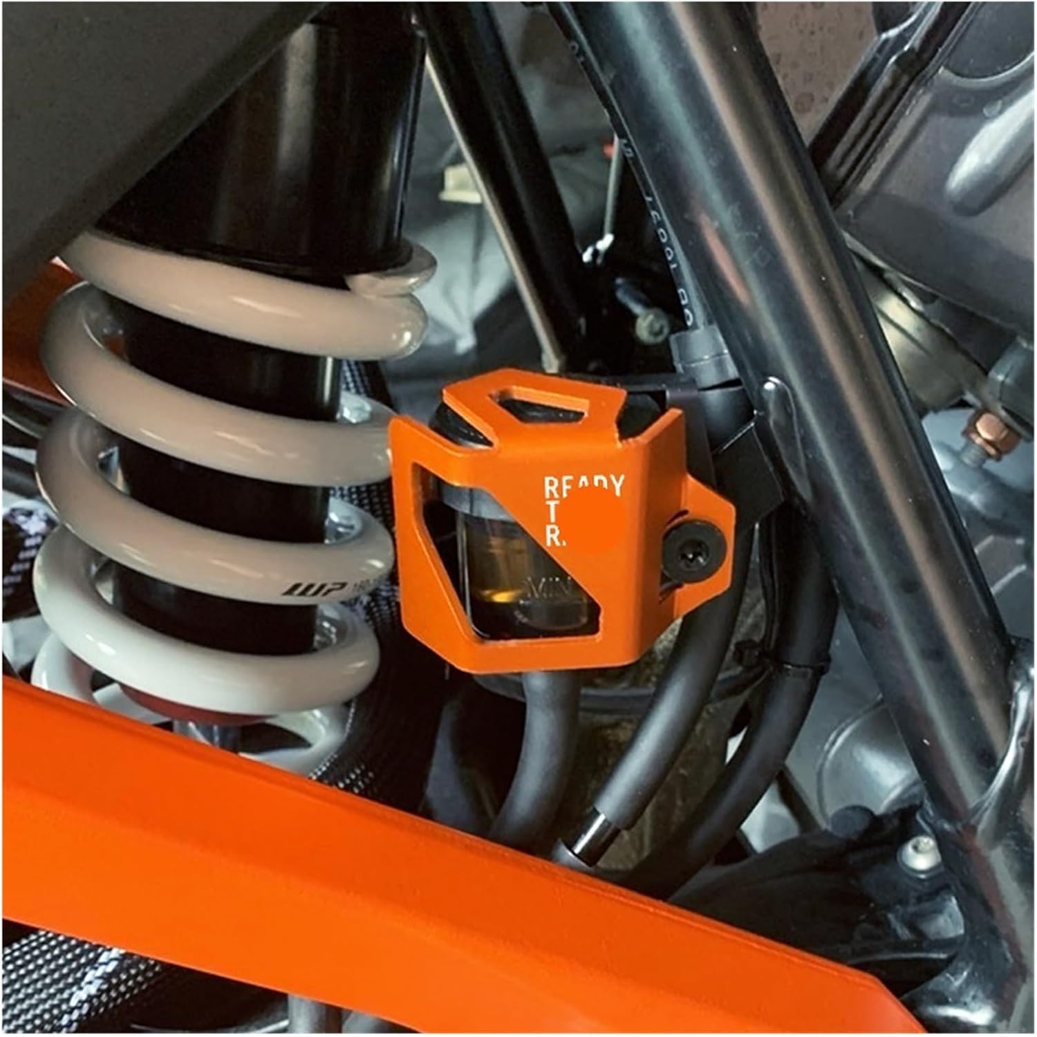Compatible With KTM 790 890 1290 1390 1090 1190 Super Adventure R 1390 Super Duke GT R Motorcycle Rear Brake Reservoir Guard Protector Cover(Black-NOLOGO)