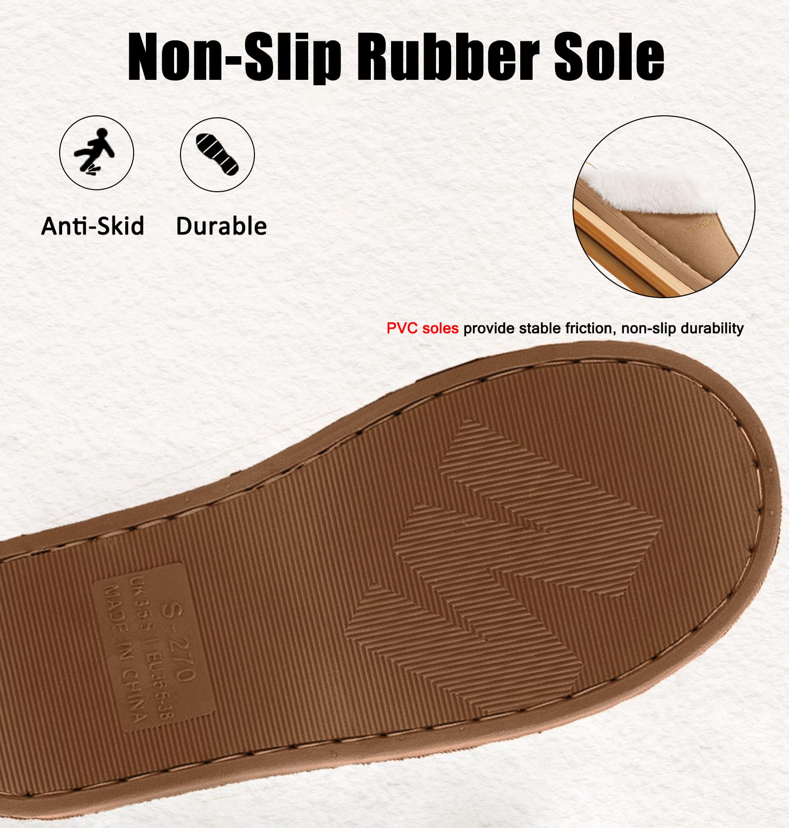 Coswind Pantofole Donna Uomo Invernali Peluche Ciabatte da Casa with Memory Foam Pelose Calde Comode Fluffy Antiscivolo Autunno Interno Esterno