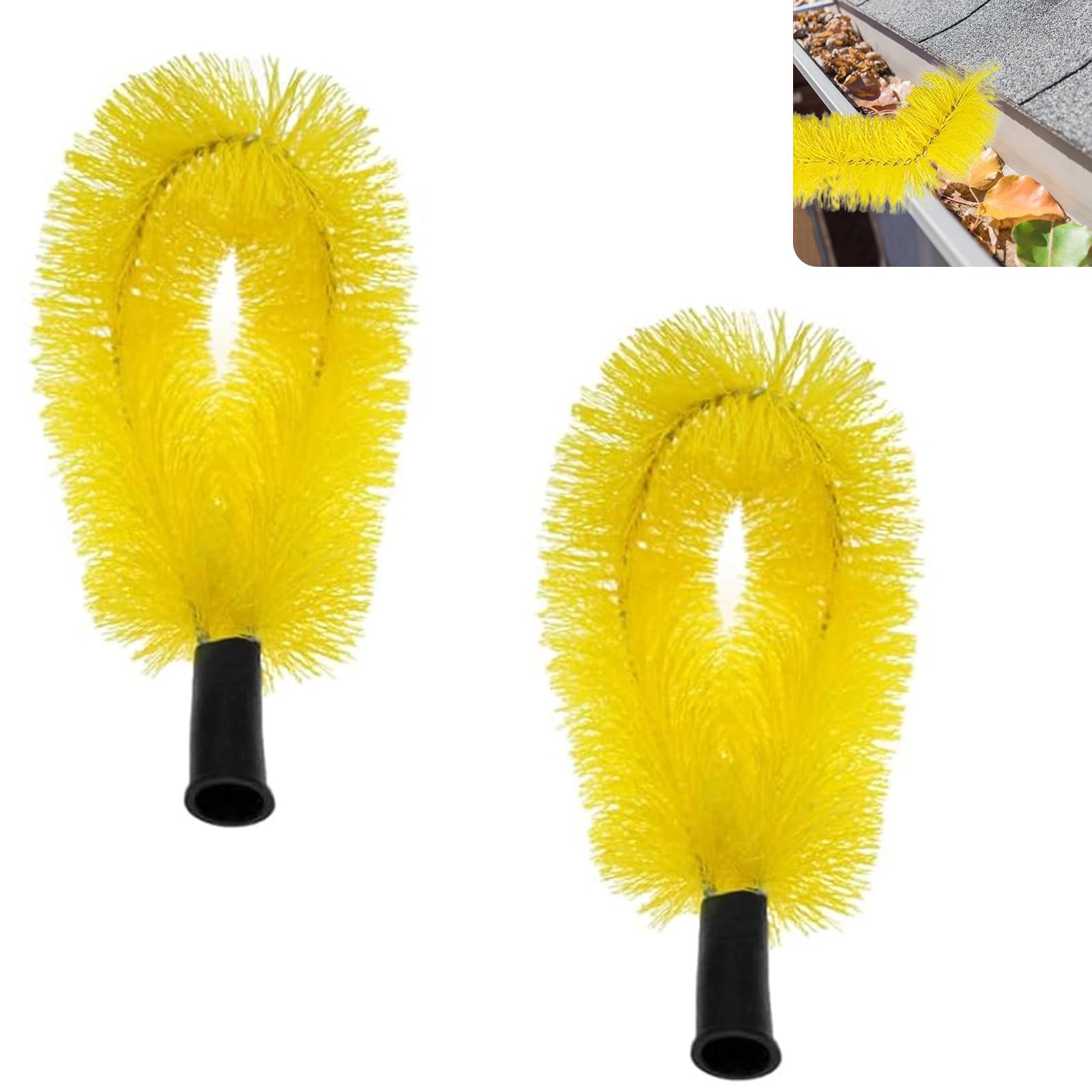 2 PCS Gutter Cleaning Replacement Brush Gutter Cleaning Brush Parts Accessories for Cleaning Leaves and Debris from The Ground, fit for 0.83/21 mm Extension Pole