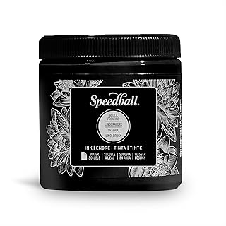 Speedball 3800 Water Soluble Block Printing Ink – Bold Color With Satin Finish Ap Non- Toxic 8 Fl. oz., Black